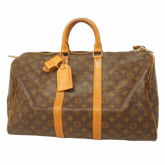 LOUIS VUITTON Handbags - Louis Vuitton Monogram Keepall 45 Boston Bag M41428 Brown Men's and Women's